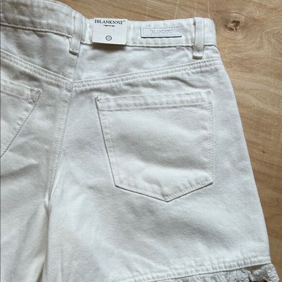 Blank NYC White Jean Shorts with Lace Trim - Picture 5 of 5